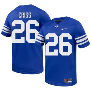 Jordyn Criss Royal College Football NCAA #26 Men's BYU Jerseys 794709-643