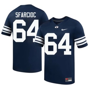Kyle Sfarcioc Men's Brigham Young University College Football Navy #64 Replica Jerseys 487284-628