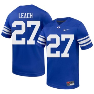 Matthias Leach #27 Royal Men College Football NCAA BYU Cougs Jerseys 509452-629