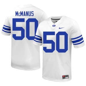 Maverick McManus Player #50 Brigham Young University Men White College Football Jersey 434353-710