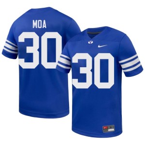 Sione Moa High School #30 Mens College Football Brigham Young University Cougars Royal Jersey 370071-935