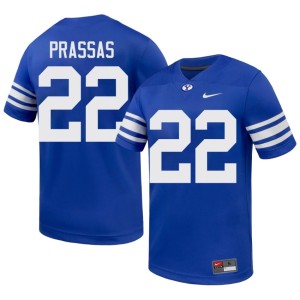 Tommy Prassas BYU Cougs College Football Royal #22 Men's Official Jersey 984862-464
