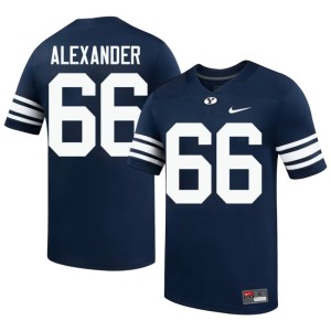 Brigham Alexander College Football 2026 #66 Brigham Young University Mens Navy Jersey 400471-465