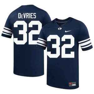 Cannon DeVries Men Navy Go Cougars #32 College Football Game Jerseys 928940-499