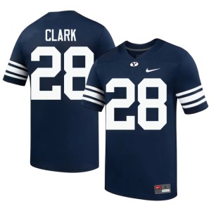 Crew Clark Stitched Brigham Young University Navy College Football #28 Men Jerseys 764506-481