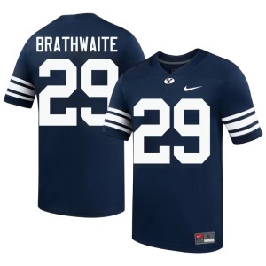 Justice Brathwaite University Navy College Football Mens Brigham Young University #29 Jersey 476691-623
