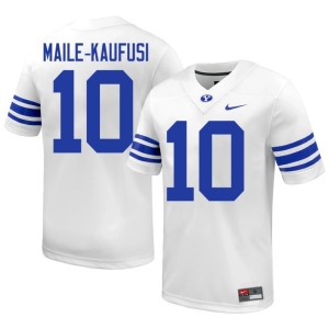 Orion Maile-Kaufusi #10 Men's White BYU Cougs Stitched College Football Jersey 724230-167