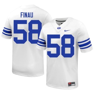 Paki Finau College Football Go Cougars Player Men #58 White Jerseys 800478-403
