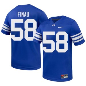 Paki Finau Men's #58 BYU Cougs College Football Royal Embroidery Jersey 769019-457