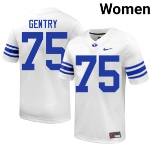 Andrew Gentry #75 Official The Y White Womens College Football Jersey 420923-377
