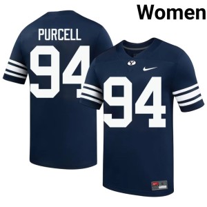 Anisi Purcell Navy Brigham Young University High School Womens College Football #94 Jerseys 403907-232