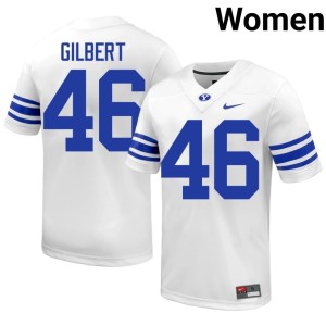 Braden Gilbert White Women College Football Player #46 BYU Cougs Jerseys 118321-673