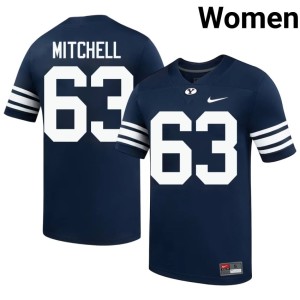 Bruce Mitchell Women's College Football #63 Navy BYU Cougars Official Jersey 966430-791