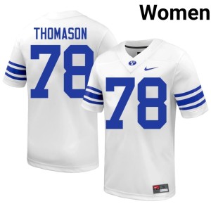 Ethan Thomason College Football White NCAA #78 Women's BYU Cougs Jersey 803677-977