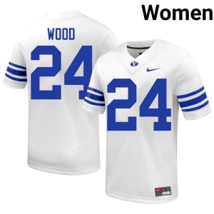 Ethan Wood Player Women's College Football White #24 Cougs Jerseys 301140-292