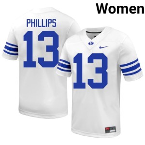 Jojo Phillips Replica #13 College Football The Cougars White Womens Jerseys 370307-982