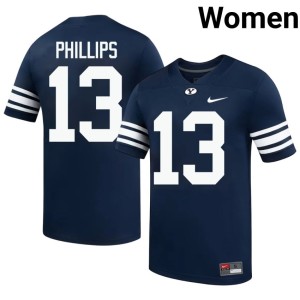 Jojo Phillips #13 Womens Cougs Player College Football Navy Jerseys 421824-514