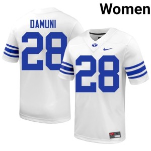 Jovesa Damuni BYU Cougars Replica Womens White #28 College Football Jerseys 276364-585