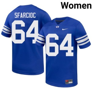 Kyle Sfarcioc The Y #64 Stitched Women's Royal College Football Jerseys 184479-546