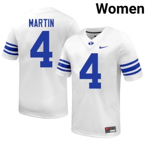 LJ Martin Women #4 Go Cougars Embroidery College Football White Jersey 152843-667