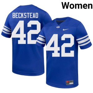 Micah Beckstead Women's College Football #42 Royal Brigham Young University Replica Jerseys 123644-934
