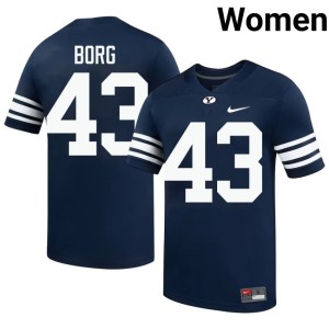 Owen Borg College Football #43 Navy Cougar Nation Women's Limited Jersey 705198-197