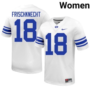 Reggie Frischknecht Womens College Football Brigham Young University Cougars 2026 White #18 Jerseys 508935-622