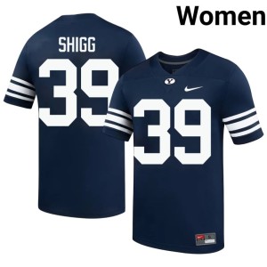 Seth Shigg College Football Brigham Young University Cougars Navy #39 Womens High School Jersey 870623-870