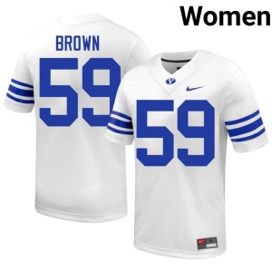 Siosefa Brown White College Football Brigham Young Cougars Women #59 Embroidery Jersey 433686-455