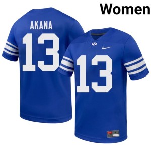 Tausili Akana Brigham Young University Cougars College Football Official Women #13 Royal Jersey 257290-757