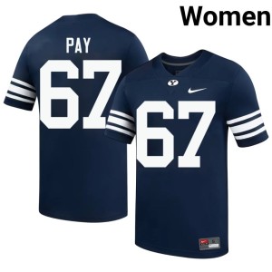 Trevor Pay Women's BYU Cougs #67 Game College Football Navy Jersey 282553-110