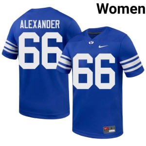 Brigham Alexander College Football High School Women Go Cougars Royal #66 Jerseys 960993-131