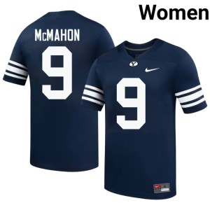 Jim McMahon #9 Women's High School Navy Brigham Young Cougars College Football Jersey 103091-728