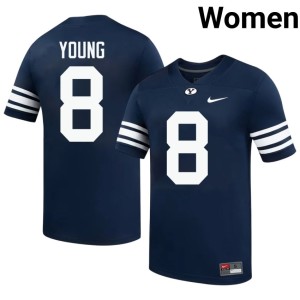 Steve Young College Football Navy Replica The Y #8 Women's Jersey 849761-532