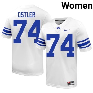 Trevin Ostler Replica #74 Women White College Football Go Cougars Jersey 328271-687