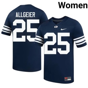 Tyler Allgeier #25 2026 College Football BYU Navy Women Jersey 399082-951