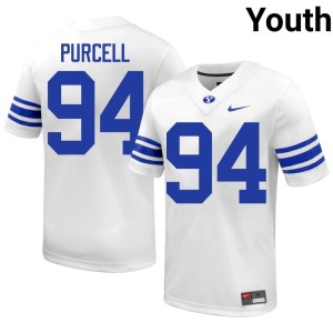 Anisi Purcell Youth 2026 Brigham Young Cougars College Football White #94 Jersey 716058-573