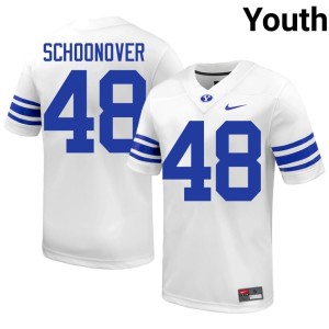 Bodie Schoonover Youth White #48 College Football BYU Player Jerseys 117864-587
