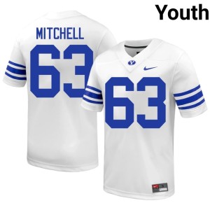 Bruce Mitchell BYU Cougs White College Football #63 Youth Replica Jersey 751706-505