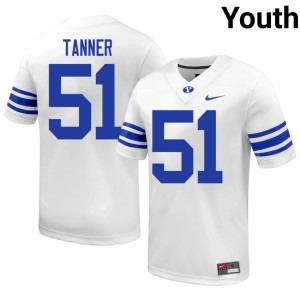 Gage Tanner #51 College Football University BYU Cougs Youth White Jerseys 611197-509