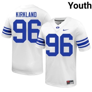 Justin Kirkland Replica White Cougs #96 College Football Youth Jerseys 812755-696