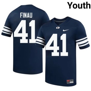 Lucky Finau #41 College Football Stitched Cougar Nation Youth Navy Jersey 922924-616
