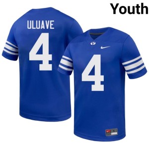 Cade Uluave #4 College Football Youth Player Royal BYU Cougs Jersey 262043-524