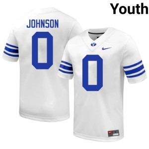 Evan Johnson White Youth BYU College Football Limited #0 Jerseys 148409-236