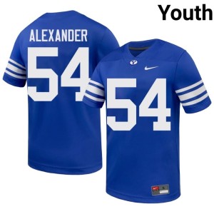 Jake Alexander College Football High School Brigham Young Cougars #54 Royal Youth Jersey 230552-736