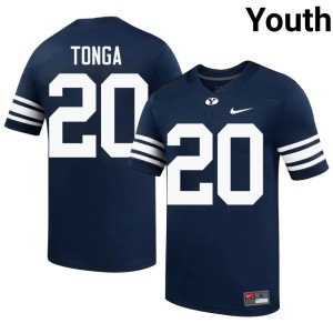 Journee Tonga Youth #20 Navy BYU Cougs Limited College Football Jerseys 122522-453