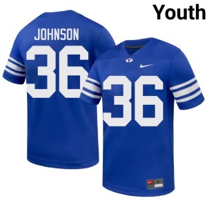 TJ Johnson #36 The Cougars College Football Youth Embroidery Royal Jerseys 606053-613